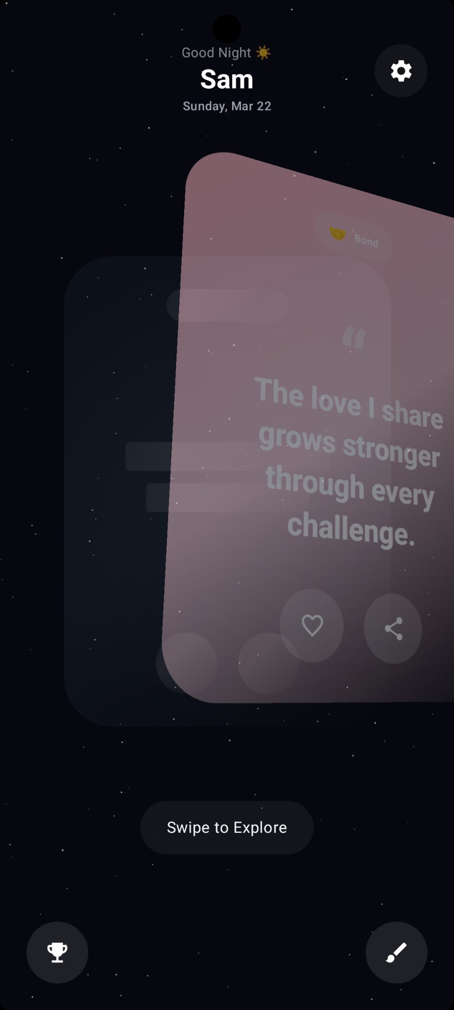 Fling swipe effect