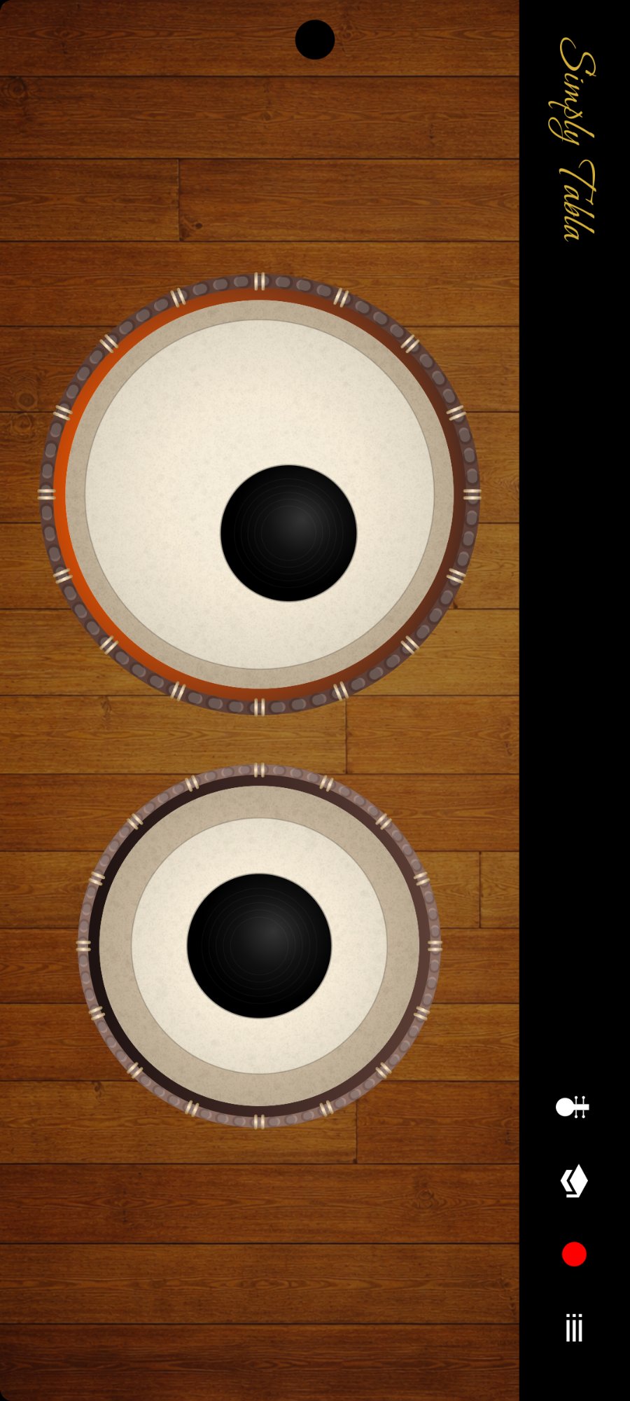 Tabla drums on wood