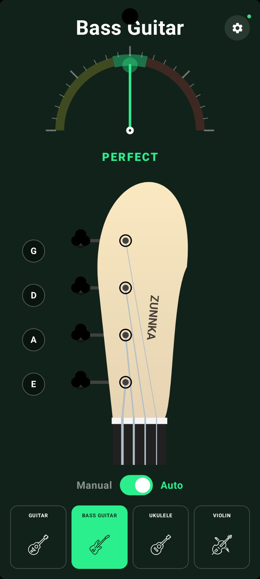 Bass guitar tuner